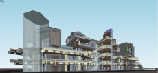 城市商业办公综合体，现代主义风格，18层