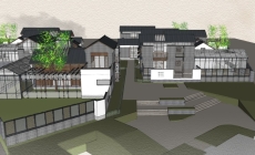 徽派现代四合院，中国新古典，两层