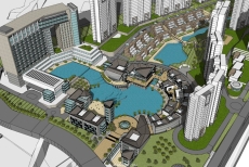 大型商业住宅广场模型