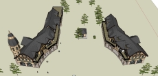 入口处的古典建筑群，两层