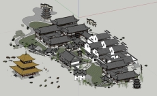 古建筑群，南方民居风格，3层