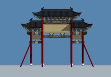 牌楼，清代古建风格，1层