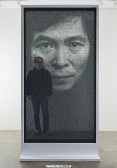 逼真钢丝网肖像画
