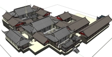 北方古建筑群，北方古典风格，2层