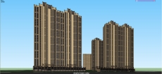超高层带商业建筑,新古典风格,32层