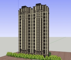 高层住宅和底层商业，现代主义风格，32层